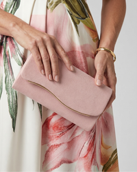 Noemi | Curved Metal Accent Envelope Clutch